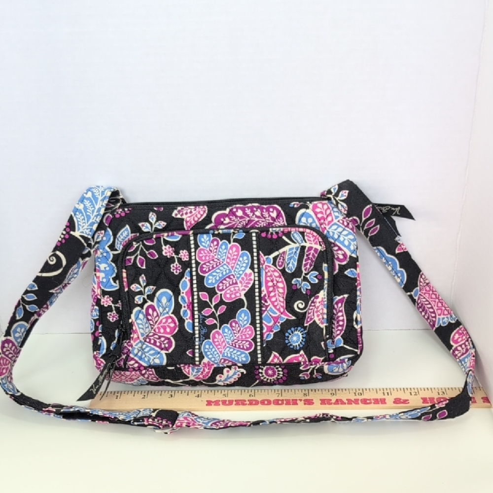 Vera Bradley Black and Pink Floral Shoulder Bag